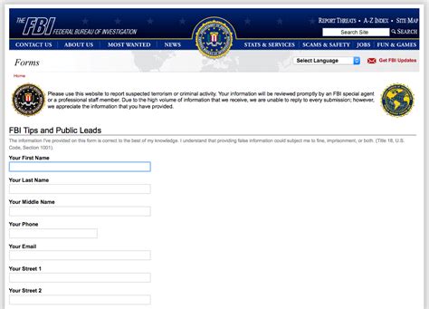 324 anywhere fbi login|Electronic Tip Form .